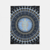 Black Blue Gold Mandala Turtle Coastal Fleecedecke (Vorderseite)
