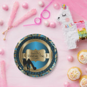 Black, Blue & Gold Metallic - Junggeselinnen-Absch Pappteller (Party)