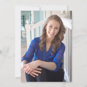 Black Blue Gold Polka Dot "Off to Uni" laden Einladung (Rückseite)