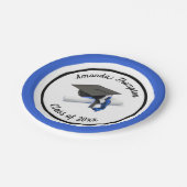 Black Blue Graduation Cap and Tassel | Benutzerdef Pappteller (Schrägansicht)