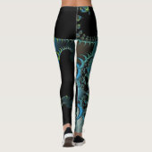 Black Blue Green Abstrakt Leggings (Rückseite)