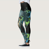 Black Blue Green Abstrakt Leggings (Links)