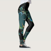 Black Blue Green Abstrakt Leggings (Rechts)