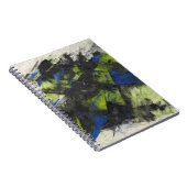 Black Blue Green Dynamic Abstraktes Notebook Notizblock (Rechte Seite)