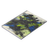Black Blue Green Dynamic Abstraktes Notebook Notizblock (Linke Seite)
