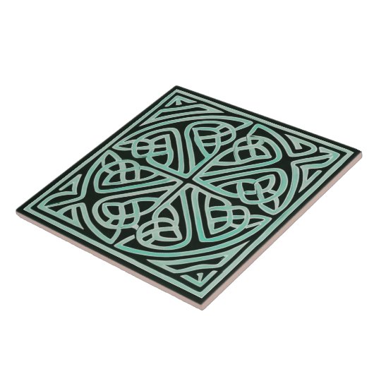 Black & Blue Green Irish Celtic Keramik Tile Fliese (Seite)