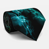 Black Blue Green Neon Marble Neck Tie Krawatte (Gerollt)