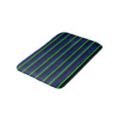Black Blue Green Stripes Badematte (Schrägansicht)