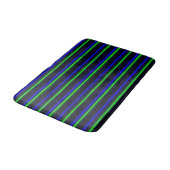 Black Blue Green Stripes Badematte (Schrägansicht)