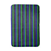 Black Blue Green Stripes Badematte (Vorderseite Vertikal)