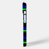 Black Blue Green Stripes Case-Mate iPhone Hülle (Rückseite / Links)