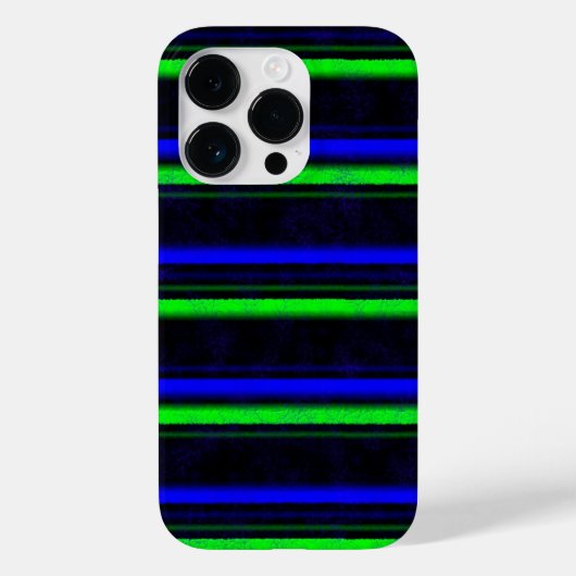 Black Blue Green Stripes Case-Mate iPhone Hülle (Rückseite)