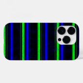 Black Blue Green Stripes Case-Mate iPhone Hülle (Rückseite (Horizontal))