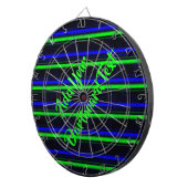 Black Blue Green Stripes Dartscheibe (Vorderseite rechts)