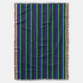 Black Blue Green Stripes Decke (Vorderseite Vertikal)