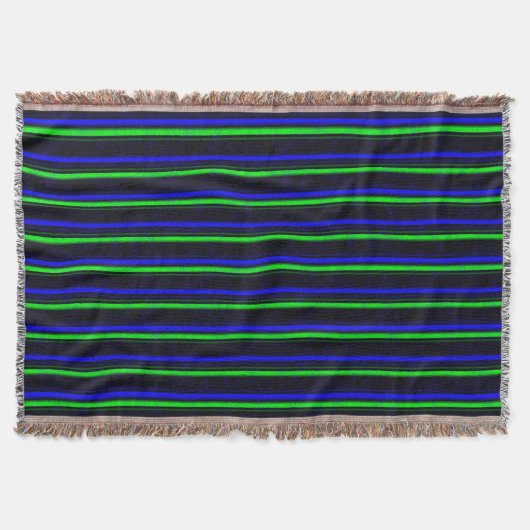 Black Blue Green Stripes Decke (Vorderseite)