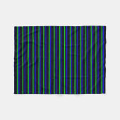Black Blue Green Stripes Fleecedecke (Vorderseite (Horizontal))