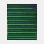 Black Blue Green Stripes Fleecedecke (Vorderseite)