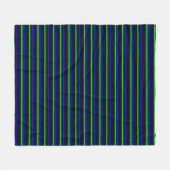 Black Blue Green Stripes Fleecedecke (Vorderseite (Horizontal))