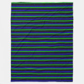 Black Blue Green Stripes Fleecedecke (Vorderseite)