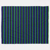 Black Blue Green Stripes Fleecedecke (Vorderseite (Horizontal))