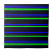 Black Blue Green Stripes Fliese (Vorderseite)
