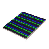 Black Blue Green Stripes Fliese (Seite)