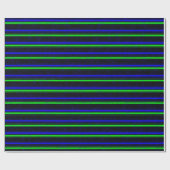 Black Blue Green Stripes Geschenkpapier (Flach)