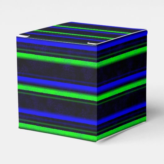 Black Blue Green Stripes Geschenkschachtel (Vorderseite)