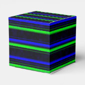 Black Blue Green Stripes Geschenkschachtel (Rückseite)