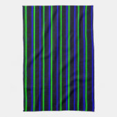Black Blue Green Stripes Geschirrtuch (Vertikal)