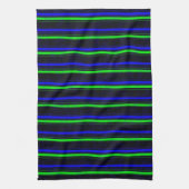 Black Blue Green Stripes Geschirrtuch (Vertikal)