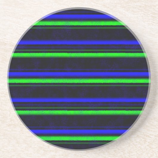 Black Blue Green Stripes Getränkeuntersetzer (Vorne)