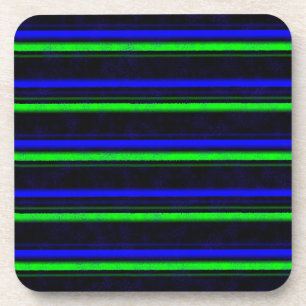 Black Blue Green Stripes Getränkeuntersetzer
