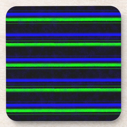 Black Blue Green Stripes Getränkeuntersetzer (Vorderseite)