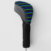 Black Blue Green Stripes Golf Headcover (angewinkelt)