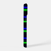 Black Blue Green Stripes iPhone 15 Hülle (Rechte Seite)