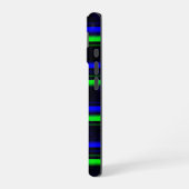 Black Blue Green Stripes iPhone 16 Hülle (Linke Seite)