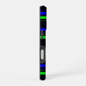 Black Blue Green Stripes iPhone 16 Hülle (Rechte Seite)