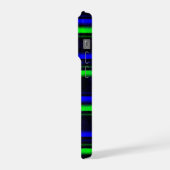 Black Blue Green Stripes iPhone Hülle (Linke Seite)