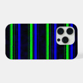 Black Blue Green Stripes iPhone Hülle (Rückseite (Horizontal))