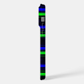 Black Blue Green Stripes iPhone Hülle (Linke Seite)