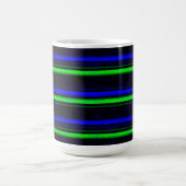 Black Blue Green Stripes Kaffeetasse (Mittel)