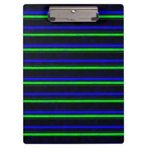 Black Blue Green Stripes Klemmbrett