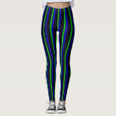 Black Blue Green Stripes Leggings (Vorderseite)