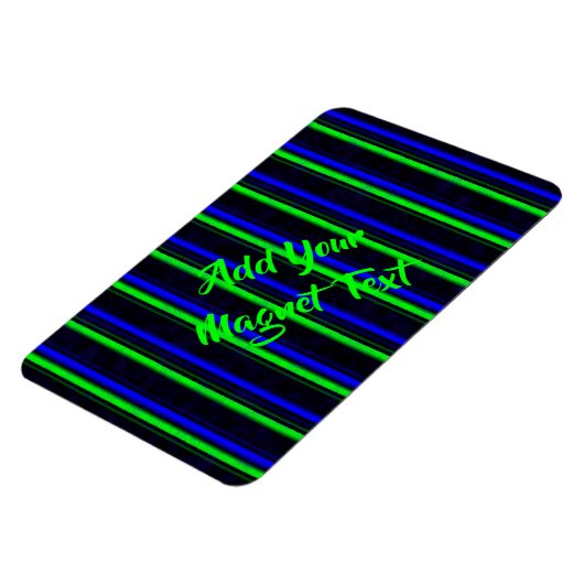Black Blue Green Stripes Magnet (Linke Seite)