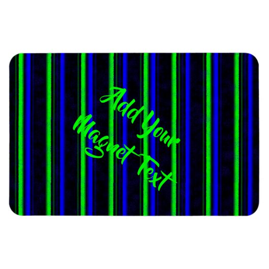 Black Blue Green Stripes Magnet (Horizontal)