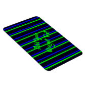 Black Blue Green Stripes Magnet (Rechte Seite)