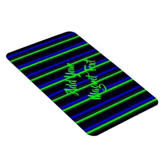 Black Blue Green Stripes Magnet (Rechte Seite)