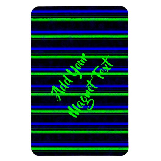 Black Blue Green Stripes Magnet (Vertikal)